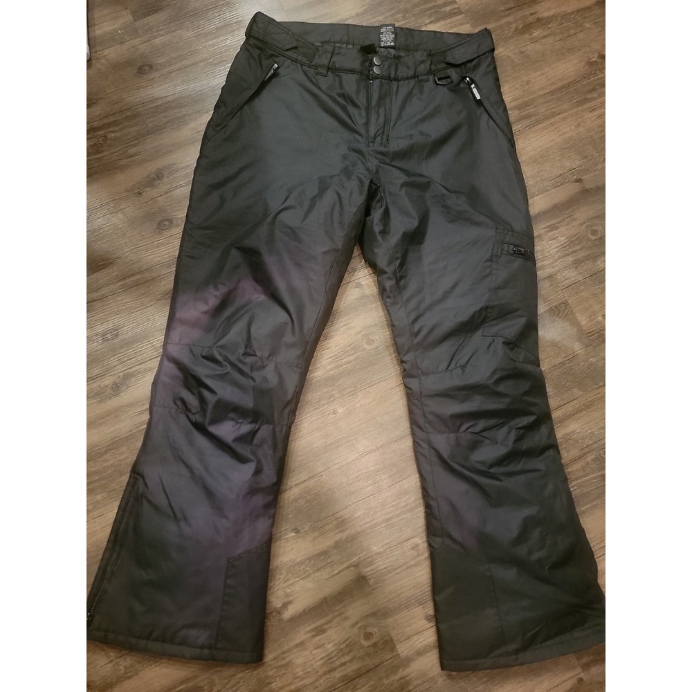 Arctic Quest Mens XL Black Insulated Snow Pants Ski Snowboard Cargo